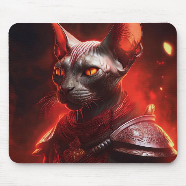 Mousepad Guerreira Gato Esfinge de Outra Galáxia (Frente)