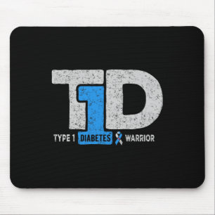 Mousepad Guerreiro da Diabetes Tipo 1 T1d Conscientização F