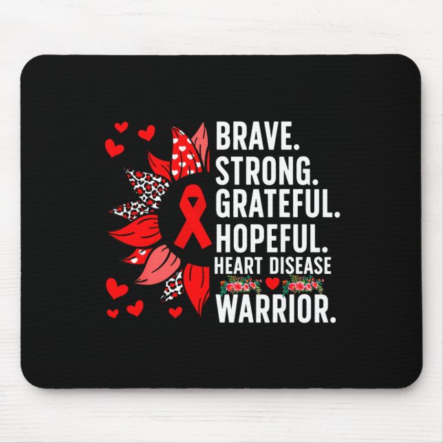 Mousepad Guerreiro da Doença Cardíaca Mês de Conscientizaçã (Frente)