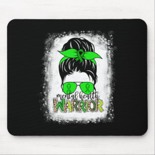 Mousepad Guerreiro da Saúde Mental Coque Desgrenhado Consci