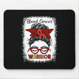 Mousepad Guerreiro do Cancer Sanguíneo Mensagem Bun Red Rib