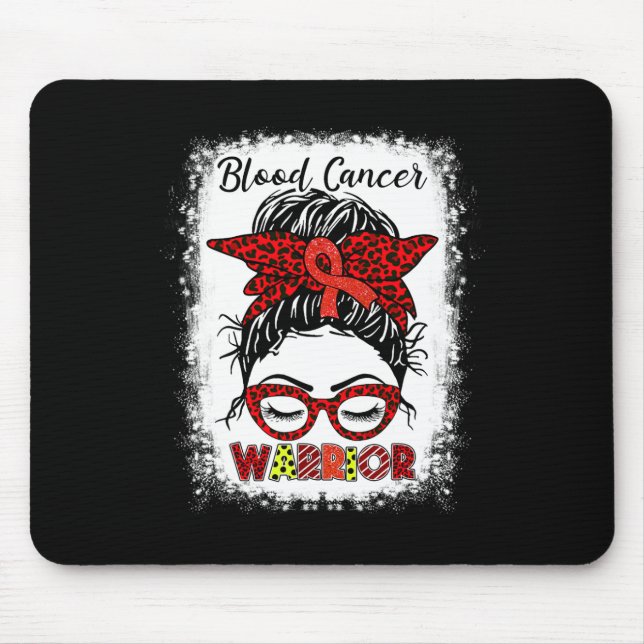 Mousepad Guerreiro do Cancer Sanguíneo Mensagem Bun Red Rib (Frente)