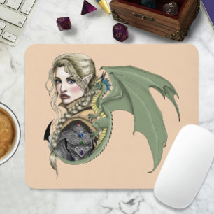 Mousepad Guerreiro Elfo Fantasia de Dragão
