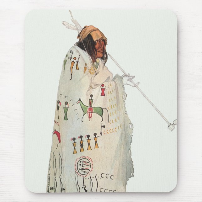 Mousepad Guerreiro Indiano com Retrato de Tubo por Karl Bod (Frente)