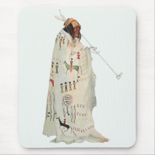 Mousepad Guerreiro Indiano com Retrato de Tubo por Karl Bod