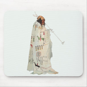 Mousepad Guerreiro Indiano com Retrato de Tubo por Karl Bod