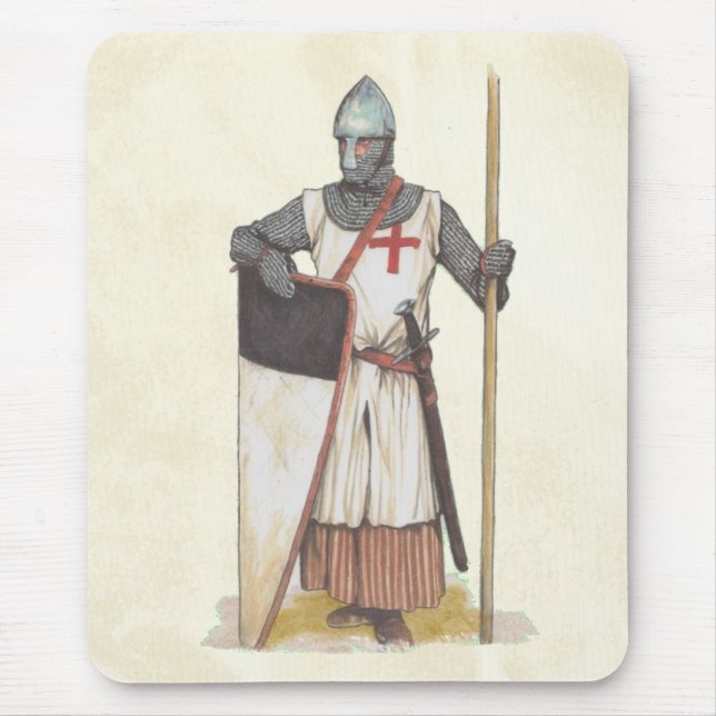 Mousepad Guerreiro medieval de Templar dos cavaleiros (Frente)