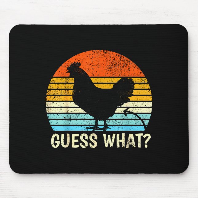 Mousepad Guess What_ Chicken Butt! Farm Joke Funny Chickens (Frente)