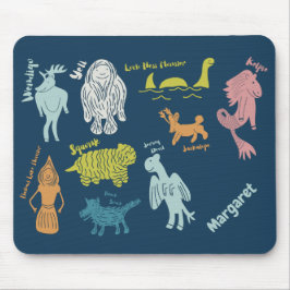 Mousepad Guia de Criptozoologia de Criptids de Cartoon Pers