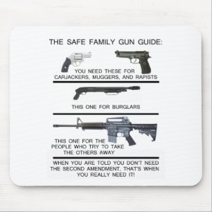 MOUSEPAD GUIA SEGURO DA ARMA DA FAMÍLIA