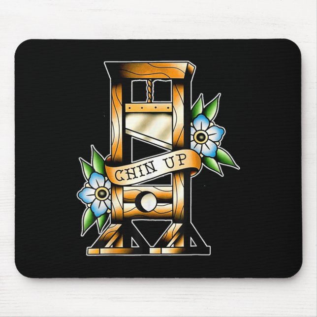 Mousepad Guillotine Tradicional Tatuagem Engraçado Engraçad (Frente)