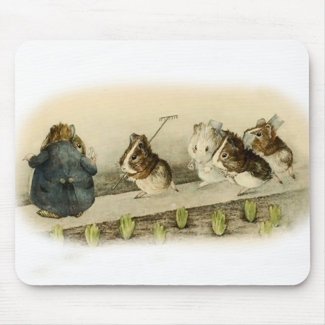 Mousepad "Guiné Pig Garden" por Beatrix Potter (Frente)