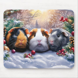 Mousepad Guiné Pigs Winter Wonderland