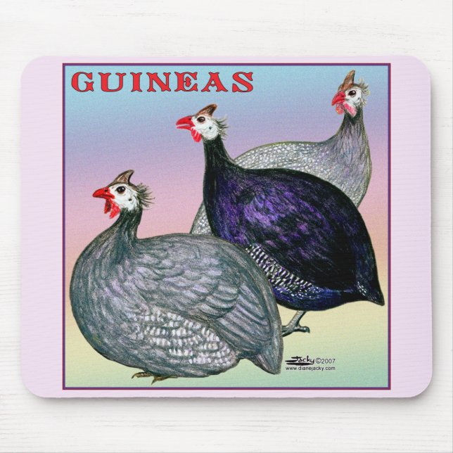 Mousepad Guineas Three Fowl (Frente)