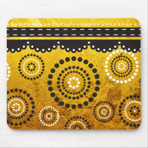 Mousepad Guirlanda ARTdeco preto branco + folha de ouro de