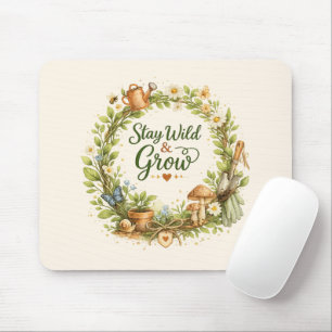 Mousepad Guirlanda Floral Aquarela Botânica Inspiradora