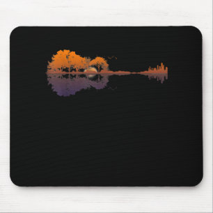 Mousepad Guitar Lake Shadow Love Guitar Gift Music Lovers