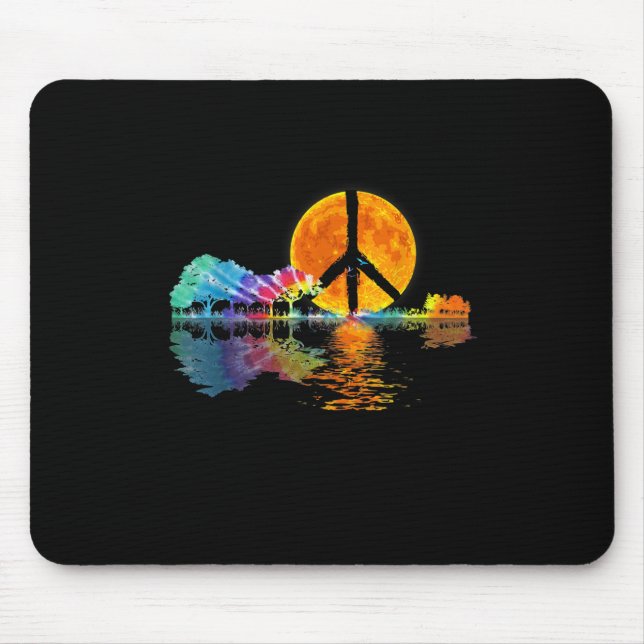 Mousepad Guitarista lago Shadow Peace Love Guitar (Frente)