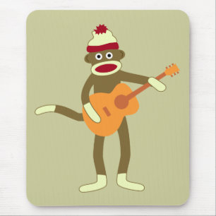 Mousepad Guitarra acústica do macaco da peúga