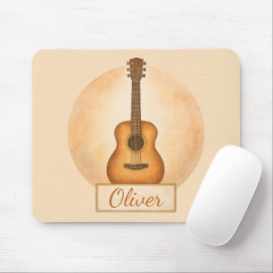 Mousepad Guitarra Acústica Nome Personalizado Para Amantes