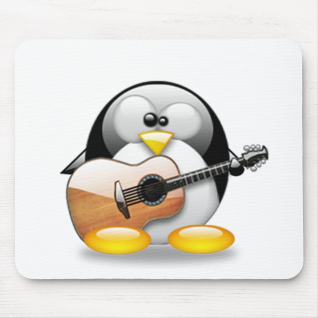 Mousepad Guitarra acústica Tux (Linux Tux) (Frente)