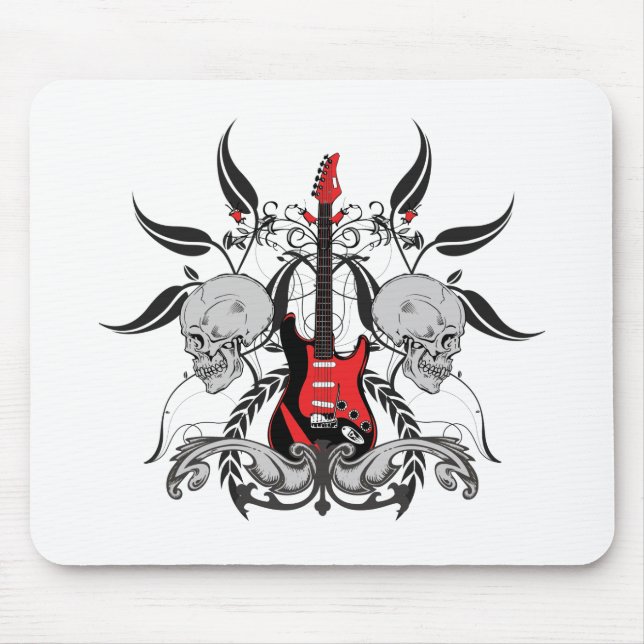 Mousepad Guitarra e crânio do Grunge (Frente)