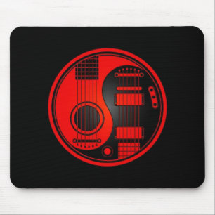 Mousepad Guitarra elétricas acústicas vermelhas e pretas
