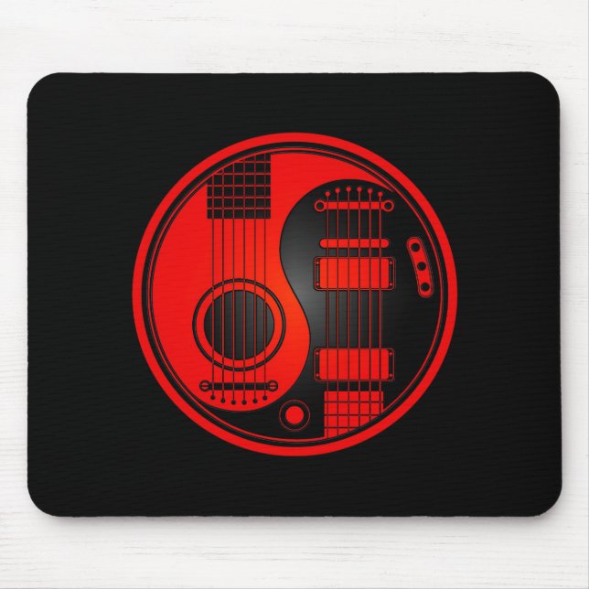 Mousepad Guitarra elétricas acústicas vermelhas e pretas (Frente)