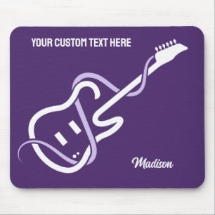 Mousepad Guitarra Estilizada de Nome e Texto Personalizada
