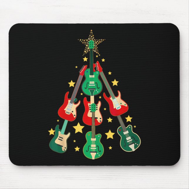 Mousepad Guitarra legal Árvore de Natal Amantes de Natal (Frente)