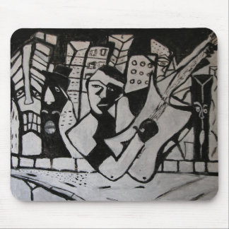 MOUSEPAD GUITARRISTA ABSTRATO PRETO BRANCO