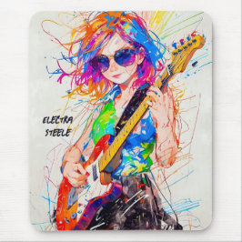 Mousepad Guitarrista do Anime Pop de Arte da Abstrato legal