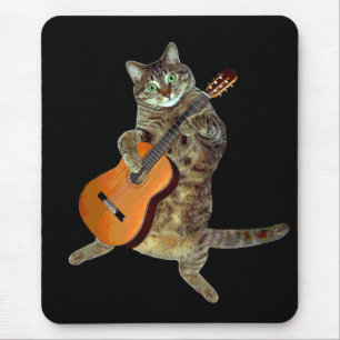 Mousepad Guitarrista talentoso do gato malhado