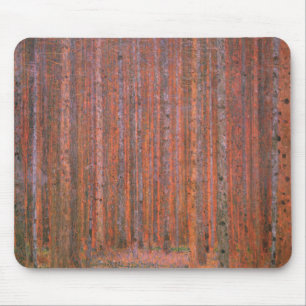Mousepad Gustav Klimt Fir Forest Tannenwald árvores vermel