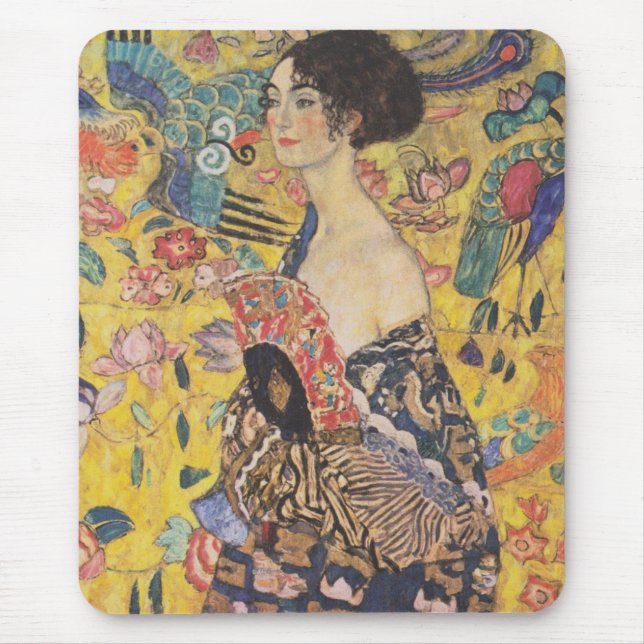 Mousepad Gustav Klimt Lady Com Suporte De Ventilador (Frente)