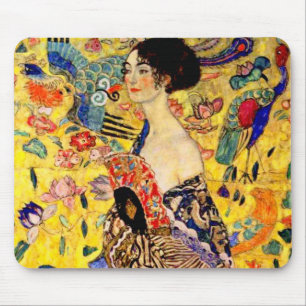 Mousepad Gustav Klimt Lady com ventilador