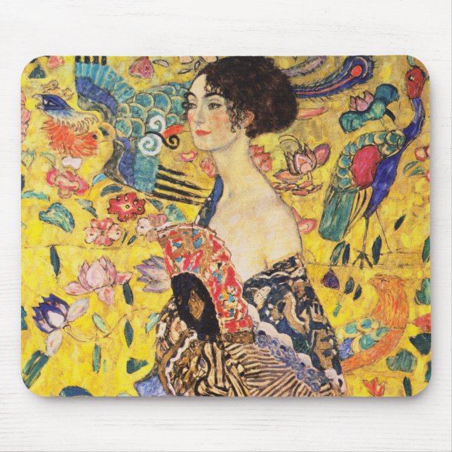 Mousepad Gustav Klimt Lady with Fan (Frente)
