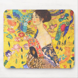 Mousepad Gustav Klimt Lady with Fan vintage art nouveau