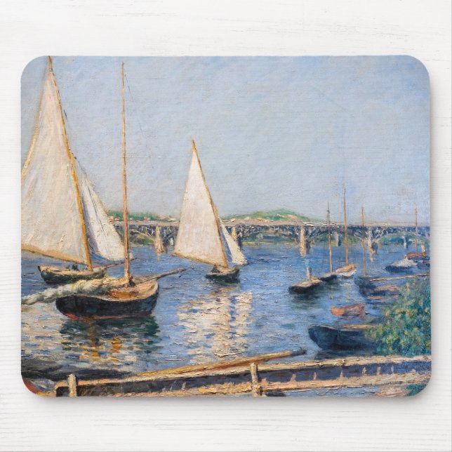 Mousepad Gustave Caillebotte - Barcos à vela em Argenteuil (Frente)