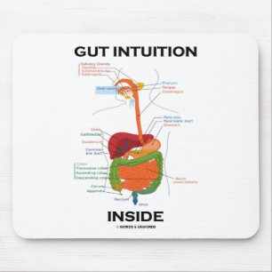 Mousepad Gut Intuition Inside (Digestive System Humor)