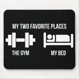 Mousepad Gym and Bed - Pictograma de Cartoon Engraçado - No