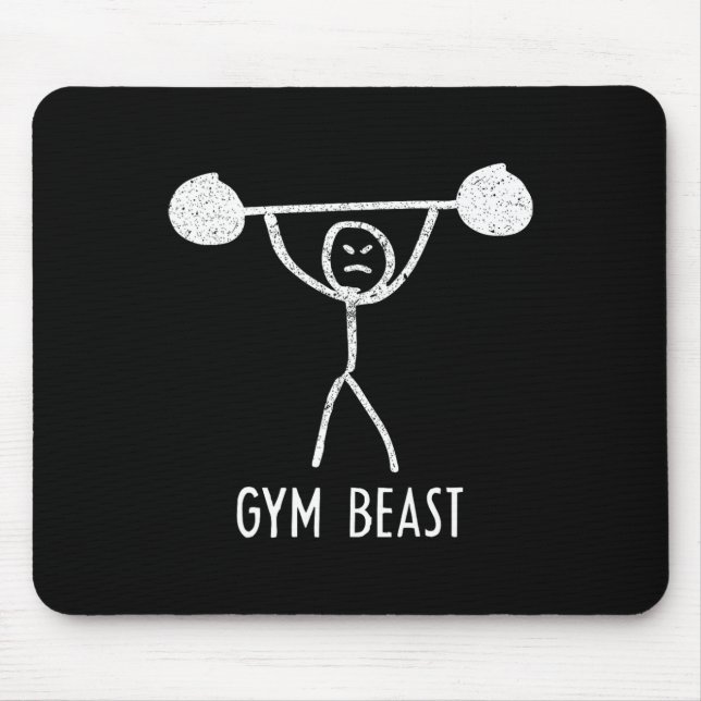 Mousepad Gym Beast Funny Bodybuilding Exercise Fitness Work (Frente)