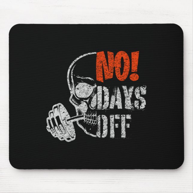Mousepad Gym Day Skull Weightlifting Gym Motivation And Fit (Frente)