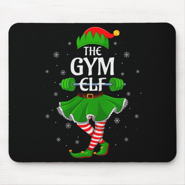 Mousepad Gym Elf Christmas Family Workout Girls Women Elf S (Frente)