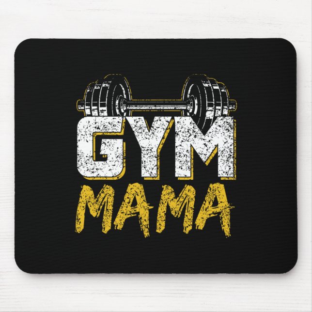 Mousepad Gym Mama Treinando Workout Malhação Pesando Mo (Frente)