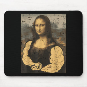 Mousepad Gym Mona Lisa Muscle Workout Malhação Bodybuild
