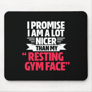 Mousepad Gym Workout Bodybuilding Engraçado Meu Rosto De Co