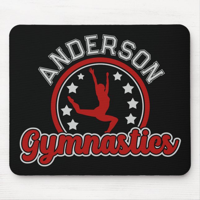 Mousepad Gymnastics ADD NAME Gymnast Vault Floor Athlett (Frente)