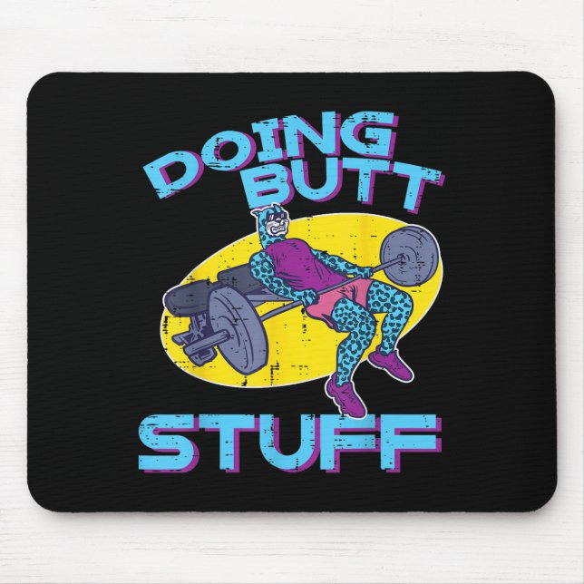 Mousepad Gyout Workout Engraçado Glute Workout Malhações Ho (Frente)