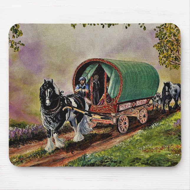 Mousepad Gypsy Vanner cavalo irlandês Caravan (Frente)